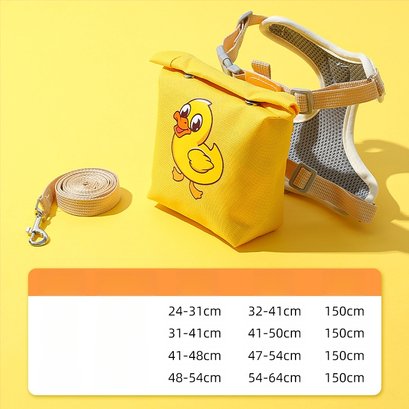Регулируема жилетка за кучета с 3D дизайн на карикатура, нейлонов регулируем гръден ремък, вградена раница за малки кучета, каишка за разходки