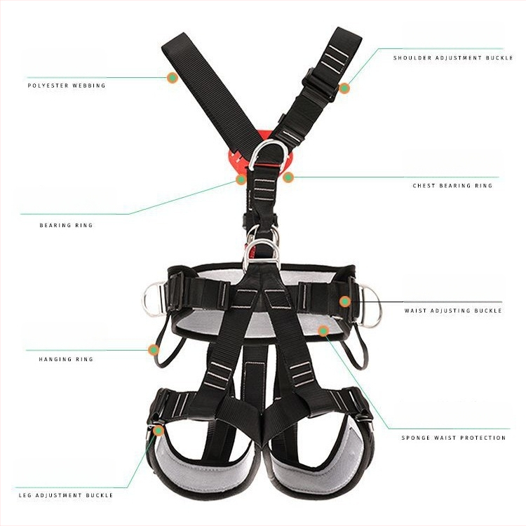 Hamă de siguranță pentru corpul întreg, cu cinci puncte și cârlige duble, pentru lucrări la înălțime în exterior