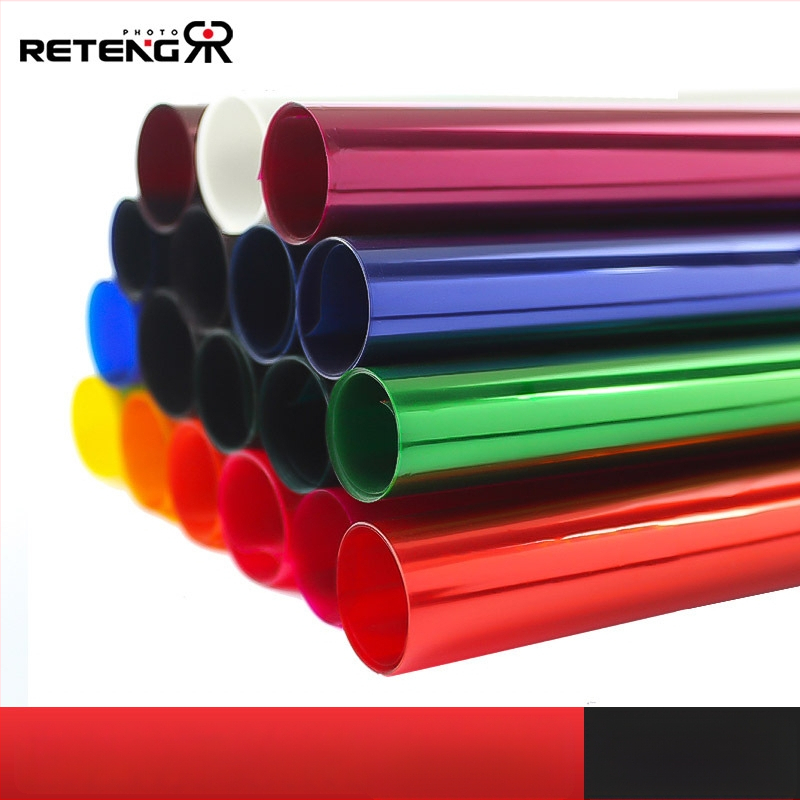 RETENG Аксесоари за осветление – Цветен филтър лист за сценично осветление, високопропусклив оптичен материал, позволява различни температури на светлината и светлинни ефекти