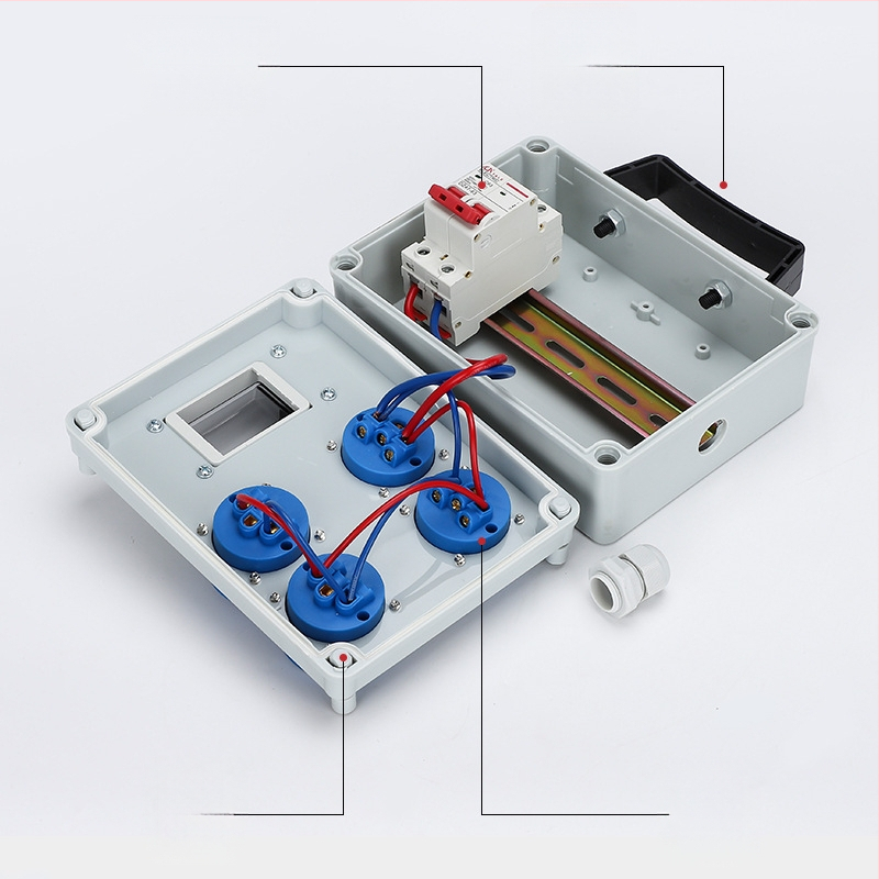 IP65 външна водоустойчива кутия за разпределение, повърхностно монтирана, с защита от утечки тока, 220V