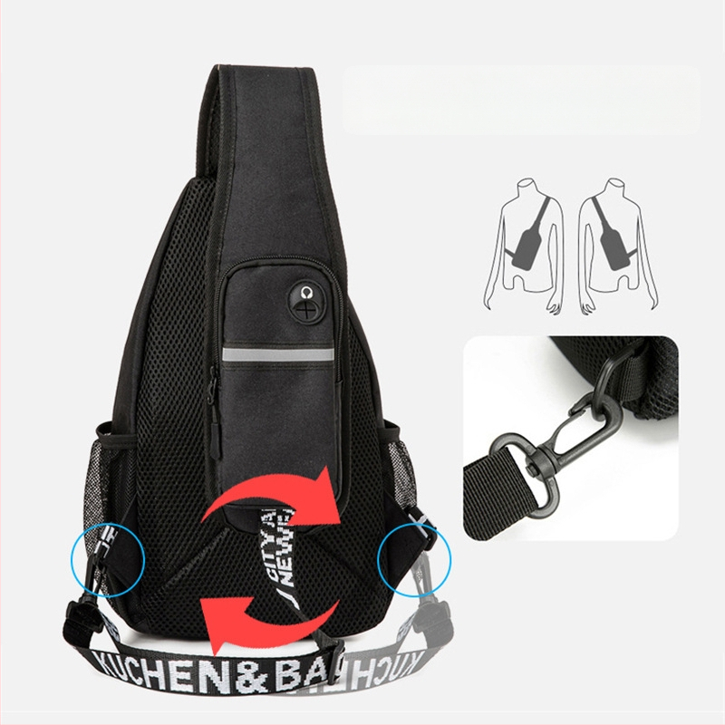 Vigoni férfi mellkas táska, Oxford anyag, utcai stílus, lélegző, vízálló, ultrakönnyű, antibakteriális, poliészter bélés