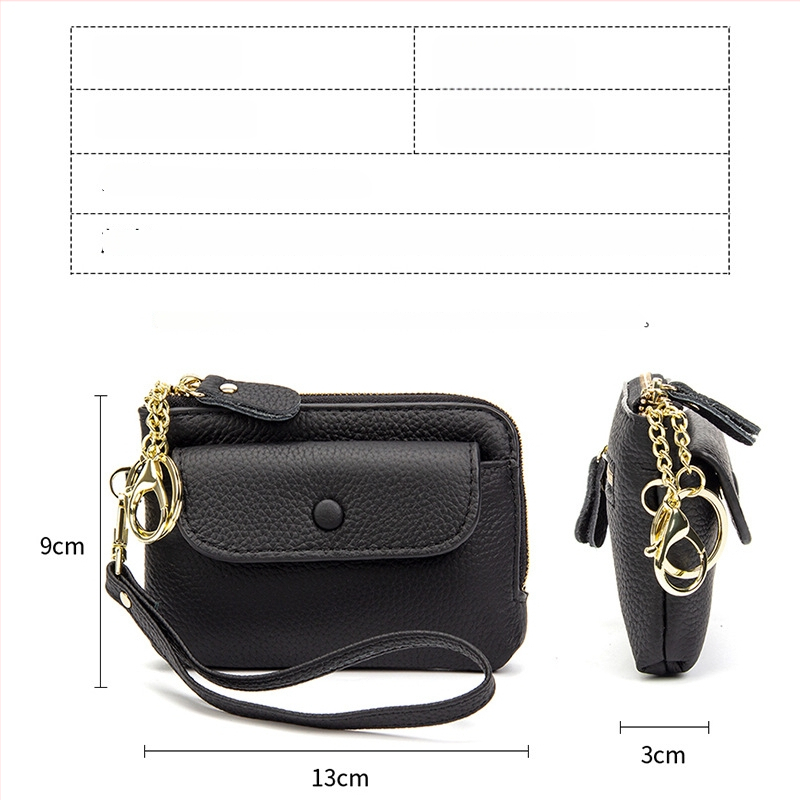 Pirmojo sluoksnio karvų odos monetų piniginė, miesto minimalistinis dizainas, kompaktiška moteriška piniginė, poliesterio pamušalas