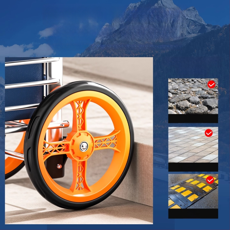 Cărucior de cumpărături pliabil din aliaj de aluminiu | capacitate 50 kg | design modern minimalist | Jie anxi