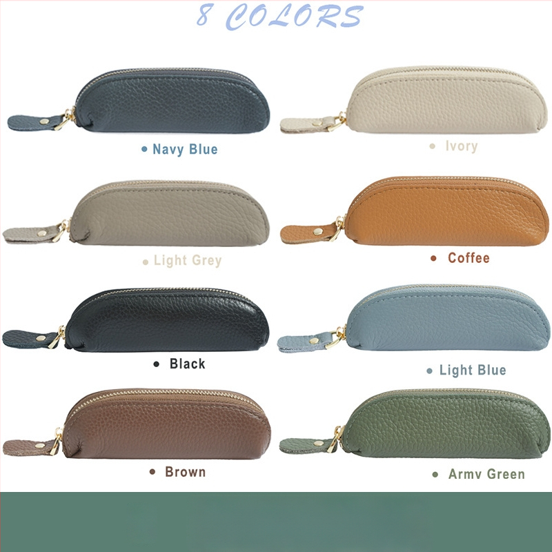 Maža monetų piniginė – tikra oda, universalus, vienos spalvos dizainas, poliesterio įdėklas, anti-vagystės stilius su šepetėlių efektu