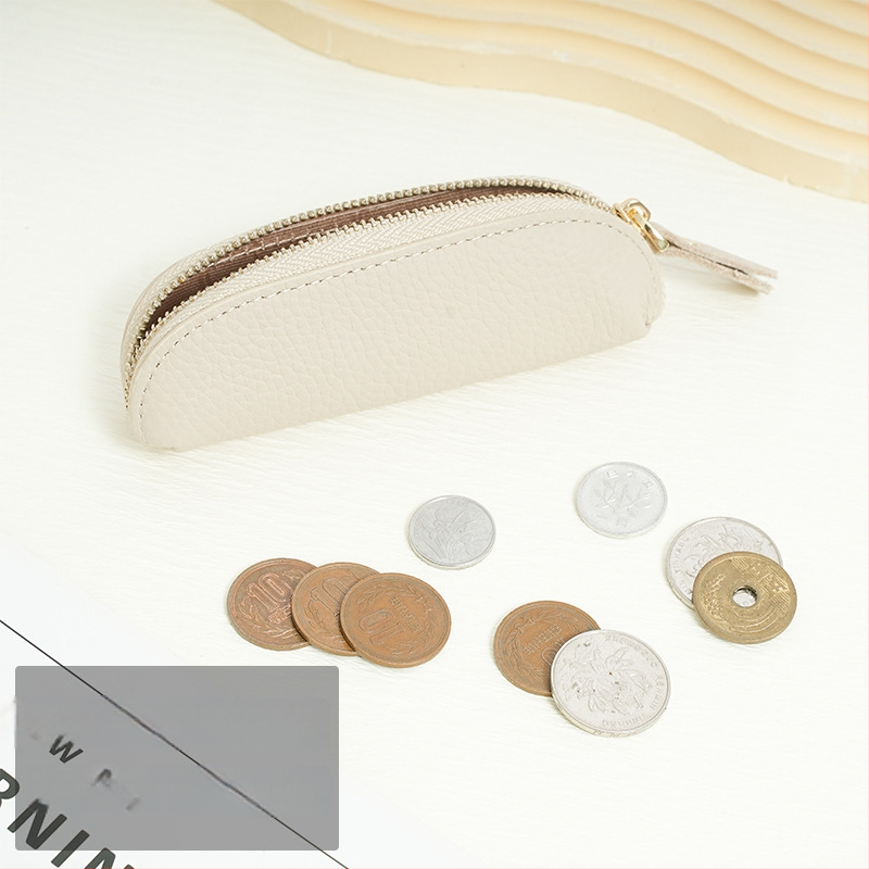 Maža monetų piniginė – tikra oda, universalus, vienos spalvos dizainas, poliesterio įdėklas, anti-vagystės stilius su šepetėlių efektu