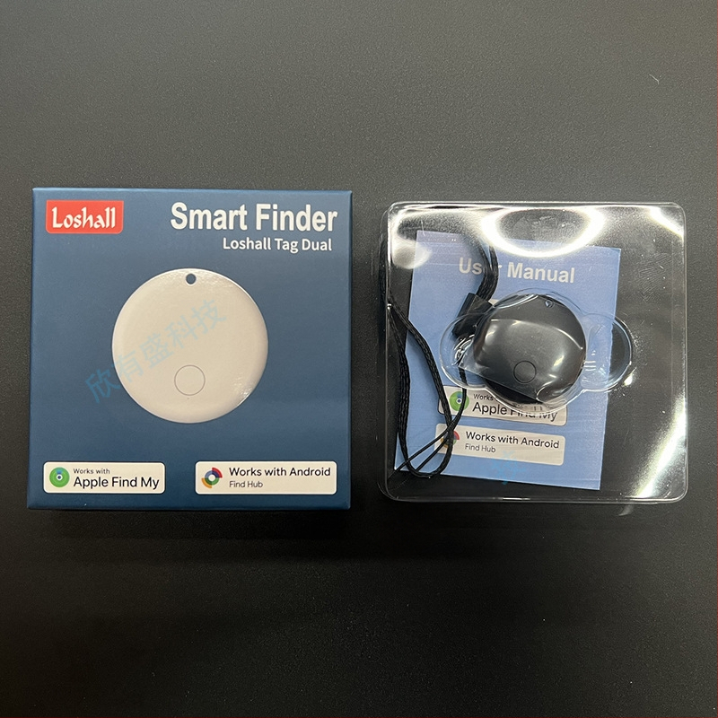 Локатор за проследяване на предмети за iOS и Android с двойна система, универсален локатор за изгубени вещи (батерия 220 мАч; безжична дистанция 20 м; тегло 7 g; материал PC)