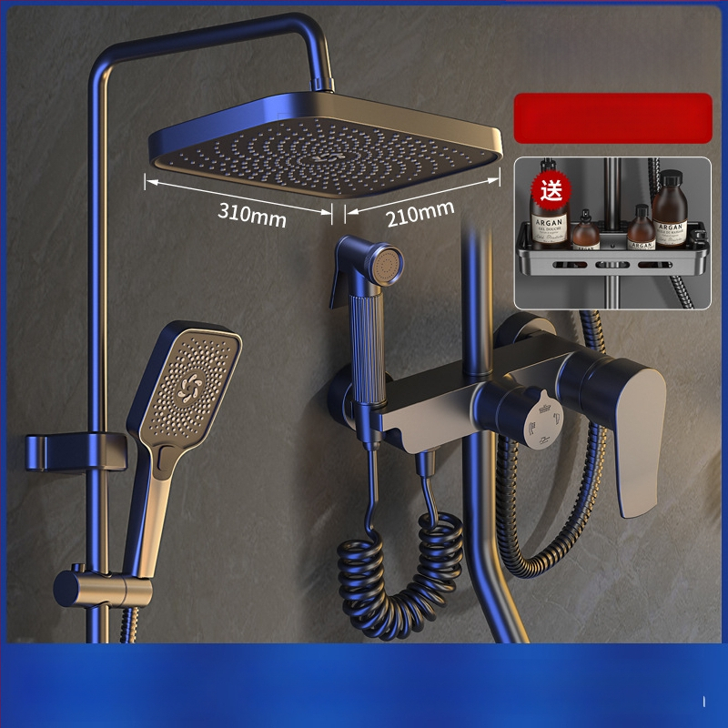 Σετ ντους μπάνιου από χαλκό, εντοιχισμένος στον τοίχο, ψηφιακή οθόνη, σταθερή θερμοκρασία, ντους βροχής