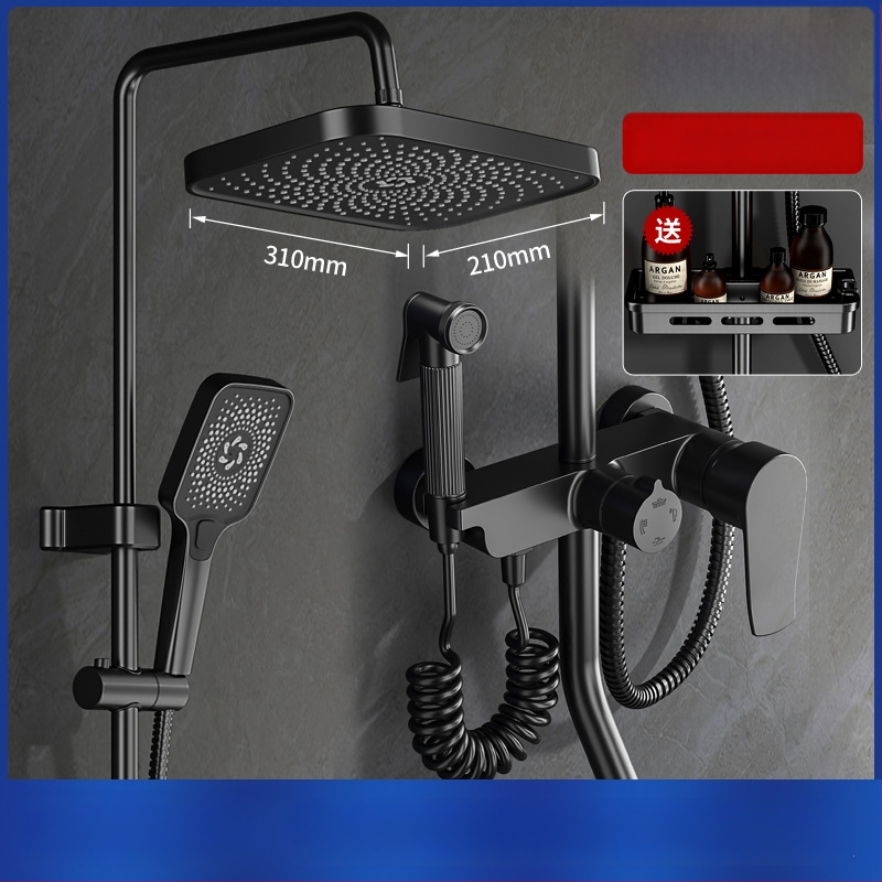 Σετ ντους μπάνιου από χαλκό, εντοιχισμένος στον τοίχο, ψηφιακή οθόνη, σταθερή θερμοκρασία, ντους βροχής