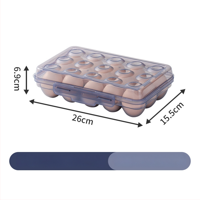 Cutie de depozitare a ouălor pentru camping cu sertar glisant – portabilă, menține prospețimea, etanșă, plastic alimentar