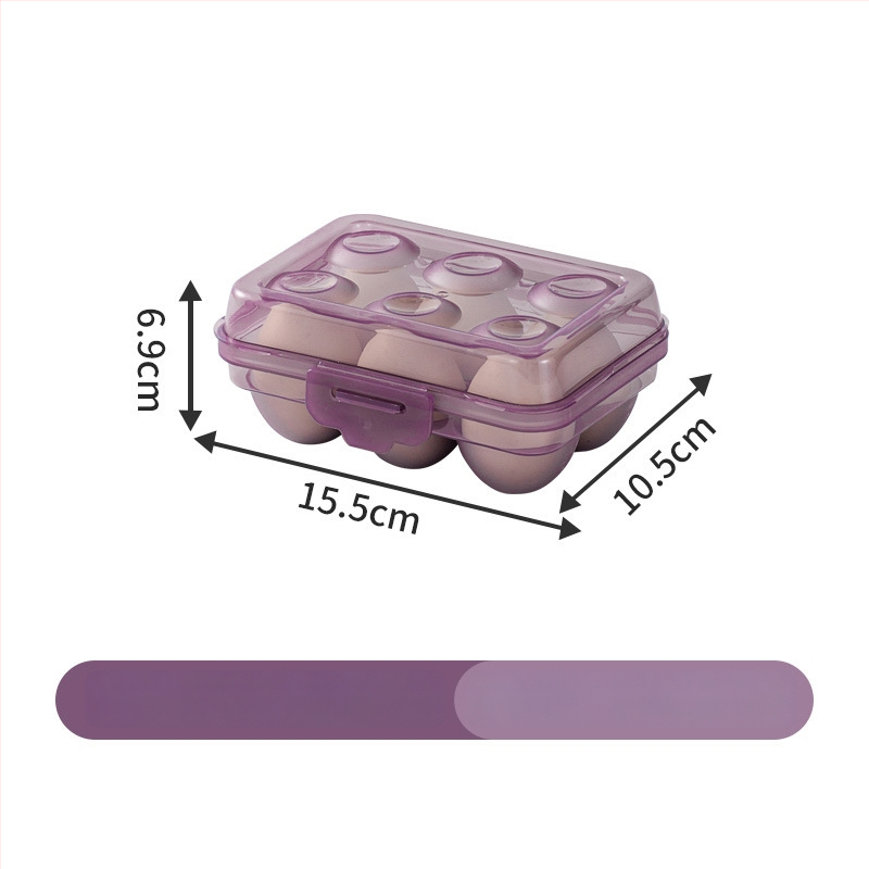 Cutie de depozitare a ouălor pentru camping cu sertar glisant – portabilă, menține prospețimea, etanșă, plastic alimentar