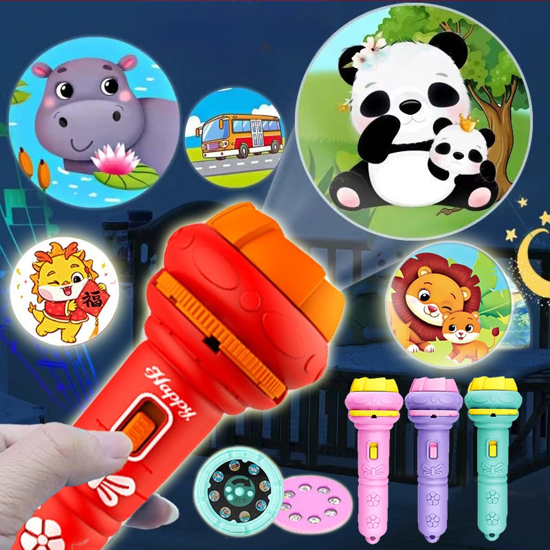 Παιδικό προβολικό φως-παιχνίδι με λάμψη και εκπαιδευτική λειτουργία, προβολέας με κινούμενα σχέδια (πλαστική κατασκευή; 4–6 ετών; λάμψη; εκπαιδευτικό)