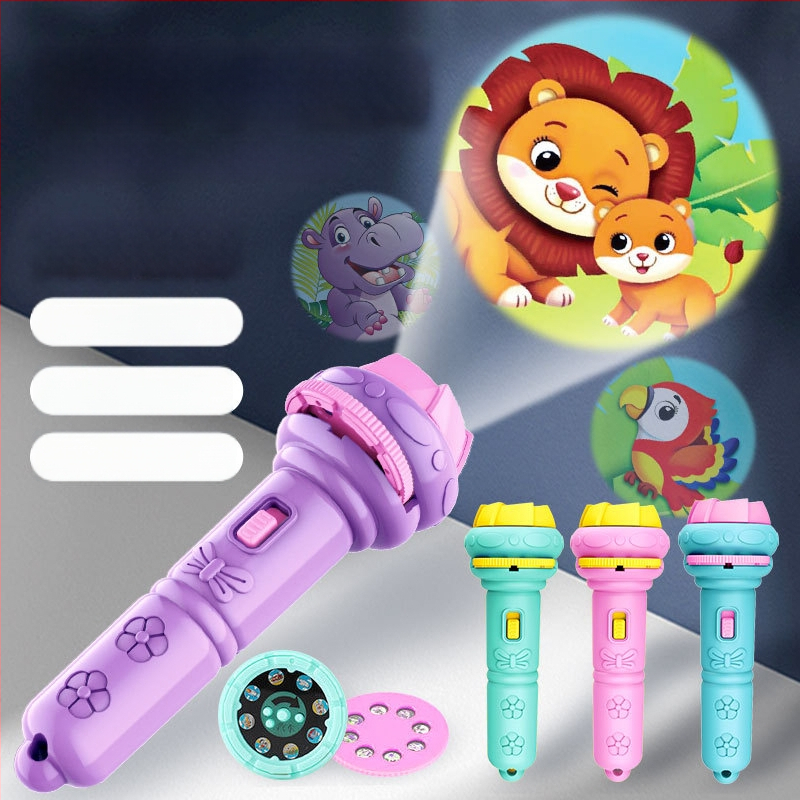 Παιδικό προβολικό φως-παιχνίδι με λάμψη και εκπαιδευτική λειτουργία, προβολέας με κινούμενα σχέδια (πλαστική κατασκευή; 4–6 ετών; λάμψη; εκπαιδευτικό)