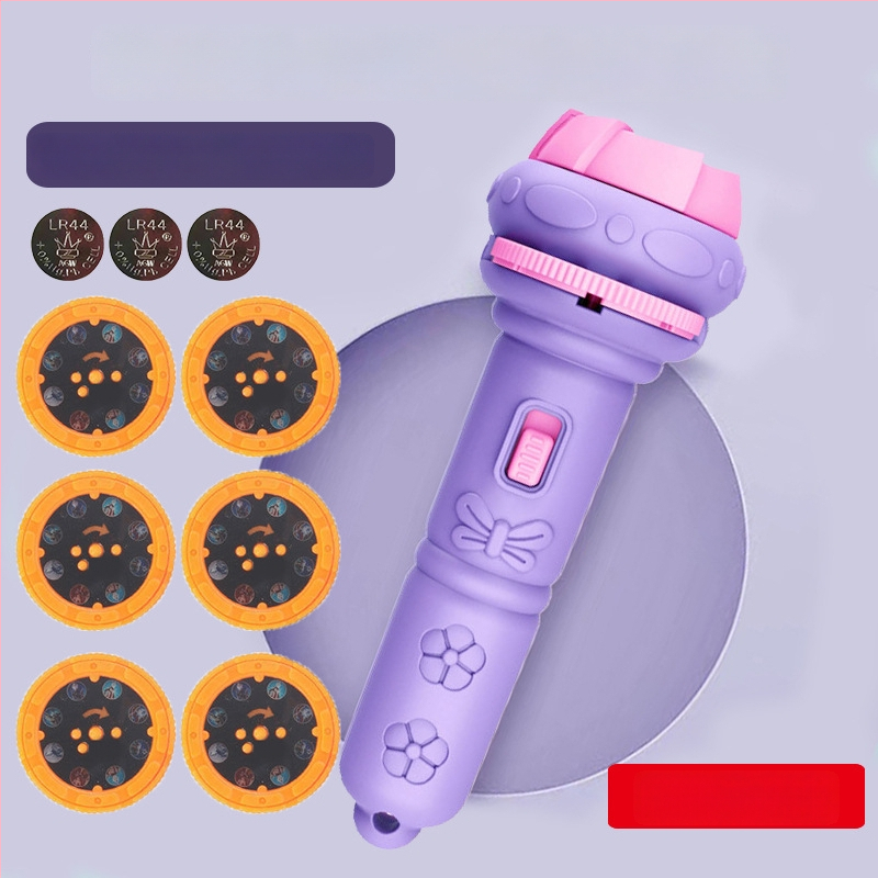 Παιδικό προβολικό φως-παιχνίδι με λάμψη και εκπαιδευτική λειτουργία, προβολέας με κινούμενα σχέδια (πλαστική κατασκευή; 4–6 ετών; λάμψη; εκπαιδευτικό)