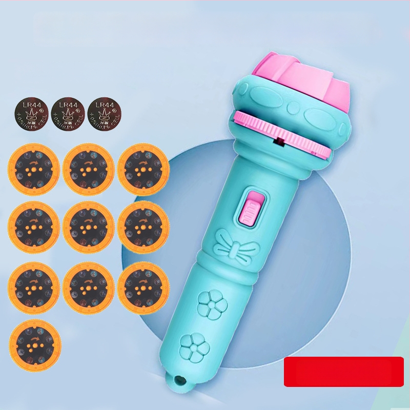 Παιδικό προβολικό φως-παιχνίδι με λάμψη και εκπαιδευτική λειτουργία, προβολέας με κινούμενα σχέδια (πλαστική κατασκευή; 4–6 ετών; λάμψη; εκπαιδευτικό)