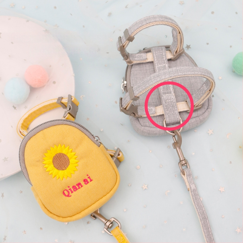 Котешки повод с регулируем разтягащ се механизъм, полиестерно въже, за котки