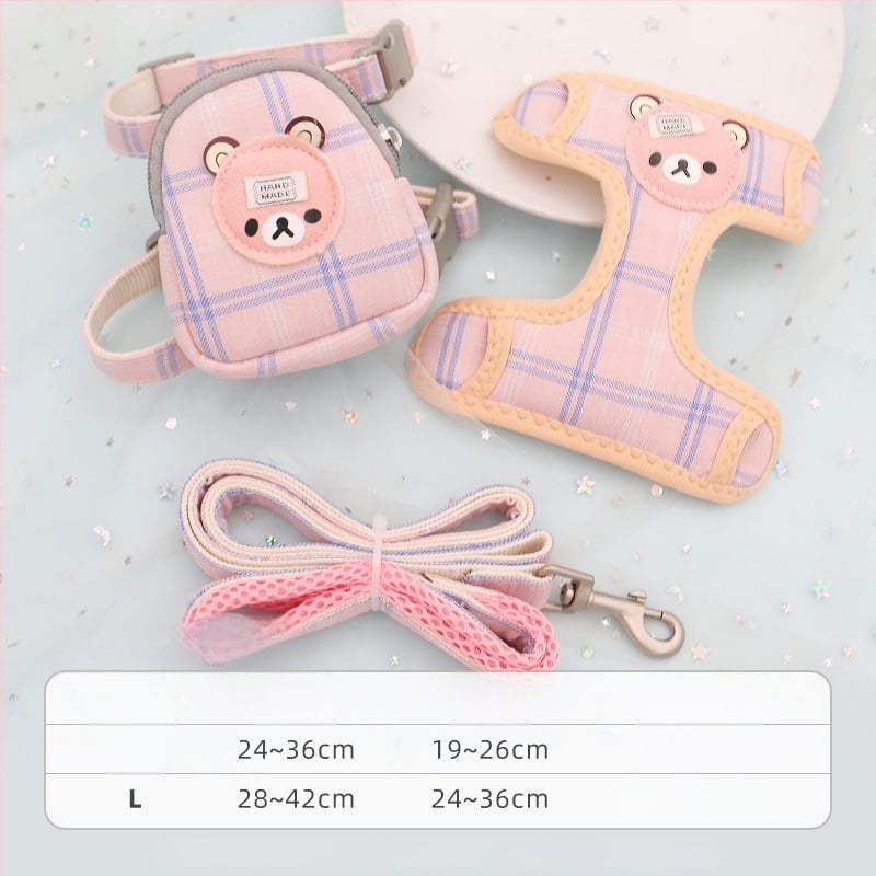 Котешки повод с регулируем разтягащ се механизъм, полиестерно въже, за котки