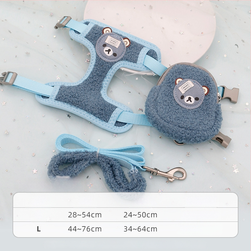 Котешки повод с регулируем разтягащ се механизъм, полиестерно въже, за котки