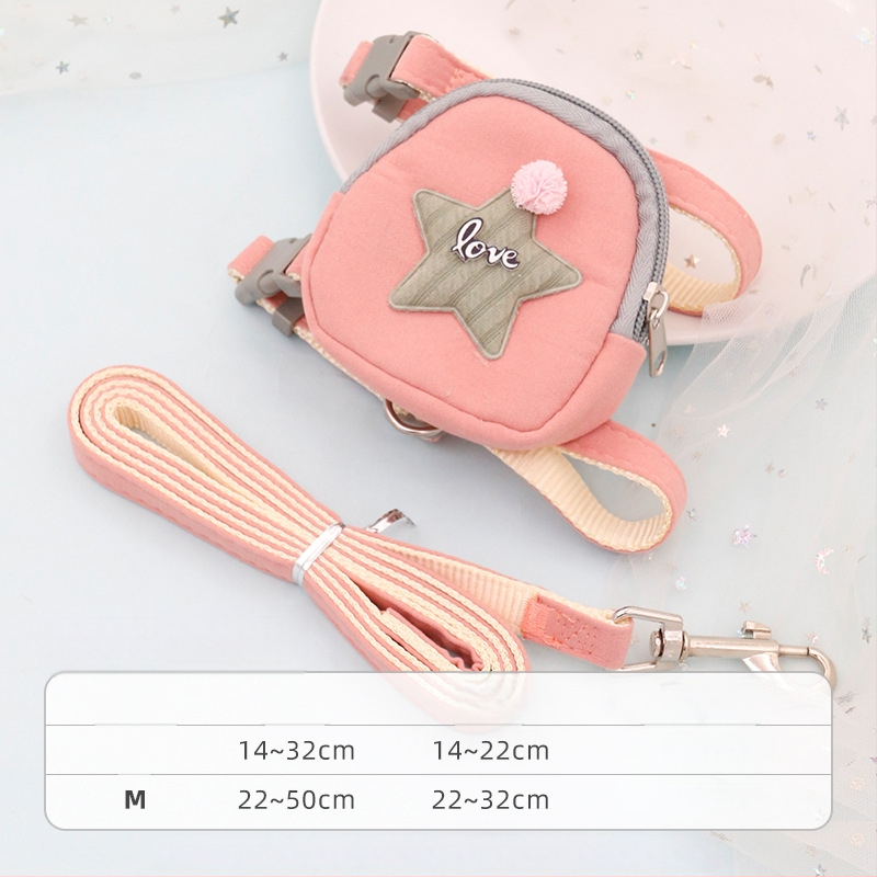 Котешки повод с регулируем разтягащ се механизъм, полиестерно въже, за котки