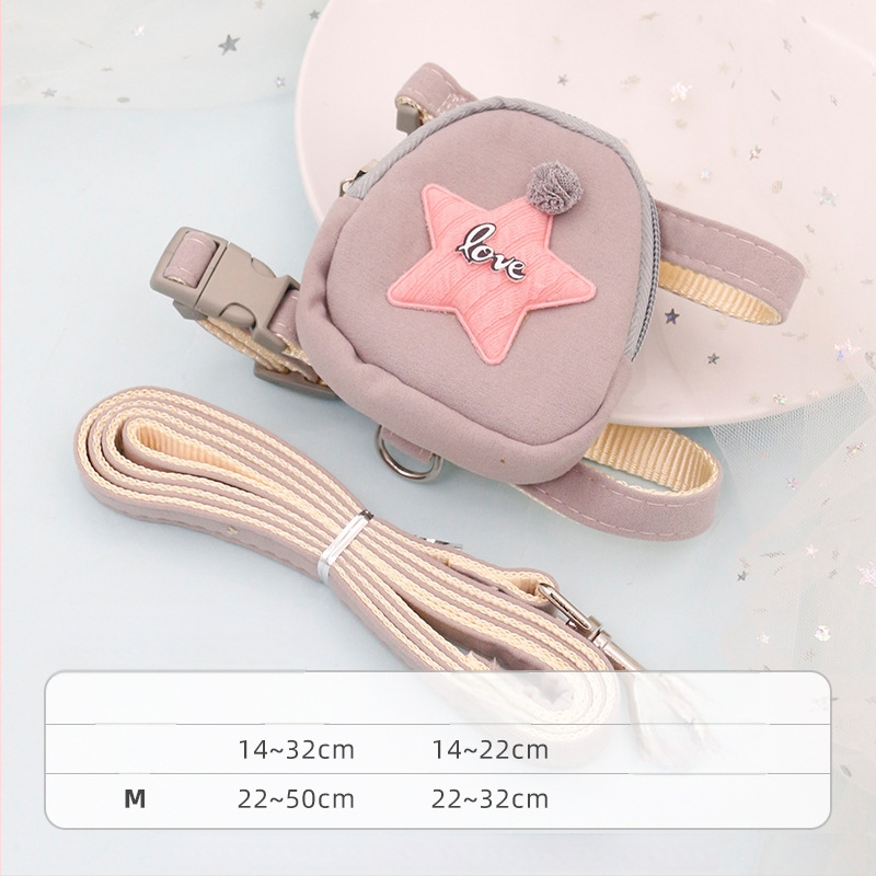 Котешки повод с регулируем разтягащ се механизъм, полиестерно въже, за котки