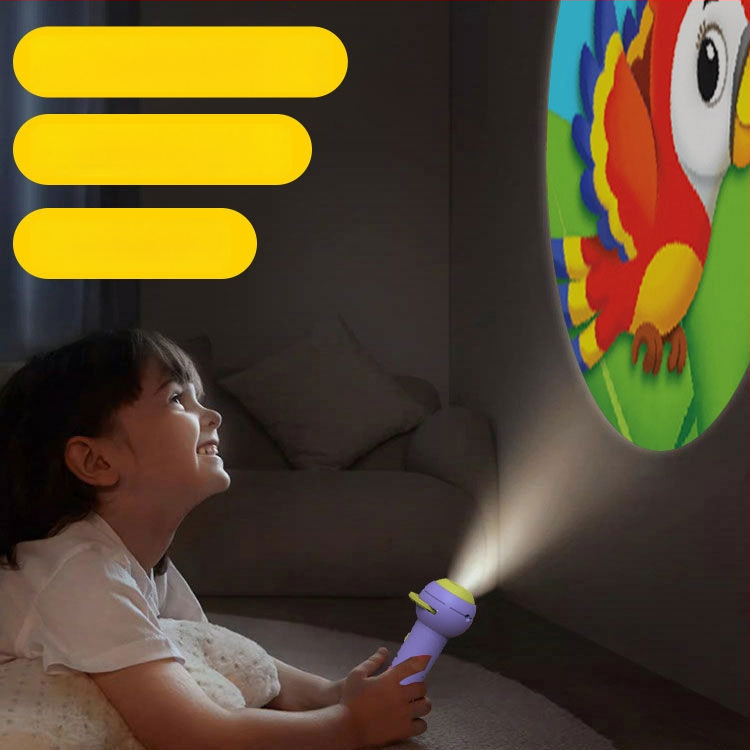 Παιδικό προβολικό φανάρι-παιχνίδι με φωτεινά ζωικά σχέδια, πλαστική κατασκευή, κατάλληλο για βρέφη 0–3 ετών, πρώιμη εκπαίδευση