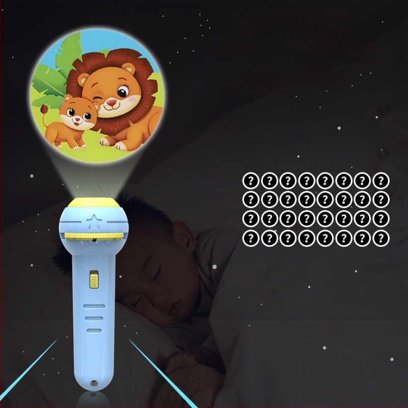 Παιδικό προβολικό φανάρι-παιχνίδι με φωτεινά ζωικά σχέδια, πλαστική κατασκευή, κατάλληλο για βρέφη 0–3 ετών, πρώιμη εκπαίδευση