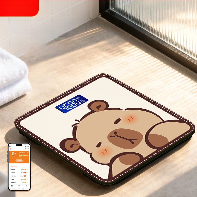 Hongqi HQ-x3006 Везна за телесни мазнини с Bluetooth, HD LCD дисплей, Android съвместимост, USB зареждане/AA батерия, измерване на телесни мазнини и вода