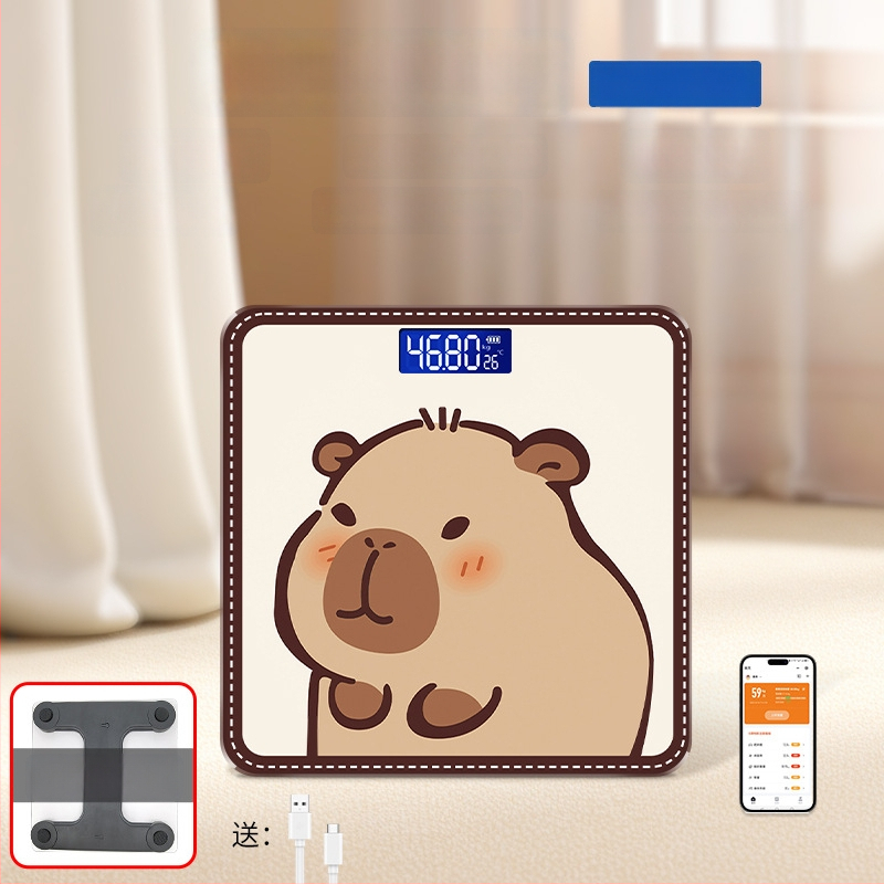 Hongqi HQ-x3006 Везна за телесни мазнини с Bluetooth, HD LCD дисплей, Android съвместимост, USB зареждане/AA батерия, измерване на телесни мазнини и вода
