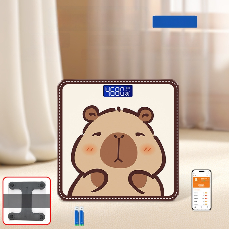 Hongqi HQ-x3006 Везна за телесни мазнини с Bluetooth, HD LCD дисплей, Android съвместимост, USB зареждане/AA батерия, измерване на телесни мазнини и вода