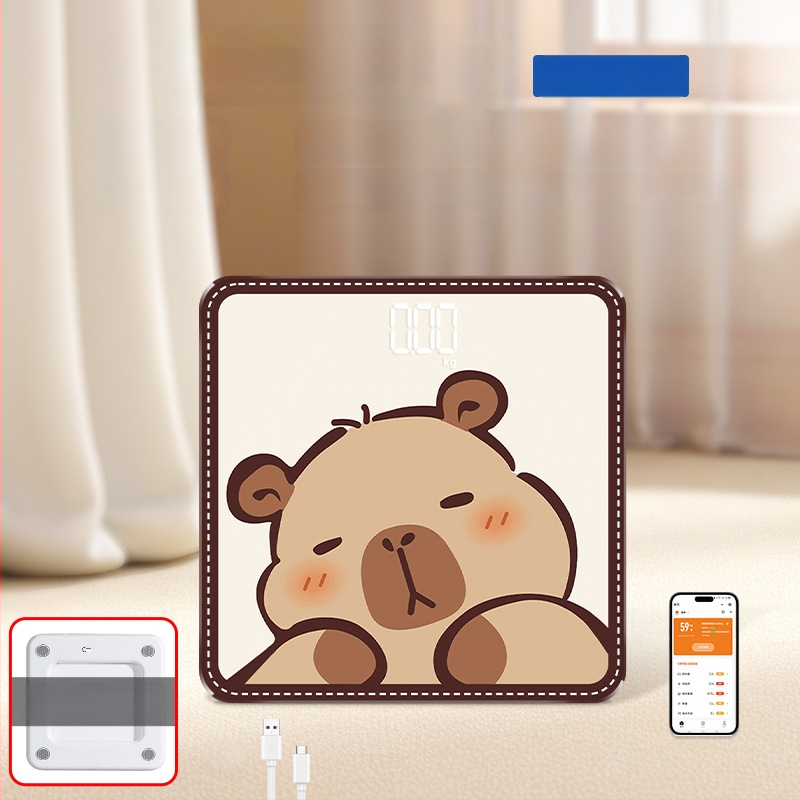 Hongqi HQ-x3006 Везна за телесни мазнини с Bluetooth, HD LCD дисплей, Android съвместимост, USB зареждане/AA батерия, измерване на телесни мазнини и вода