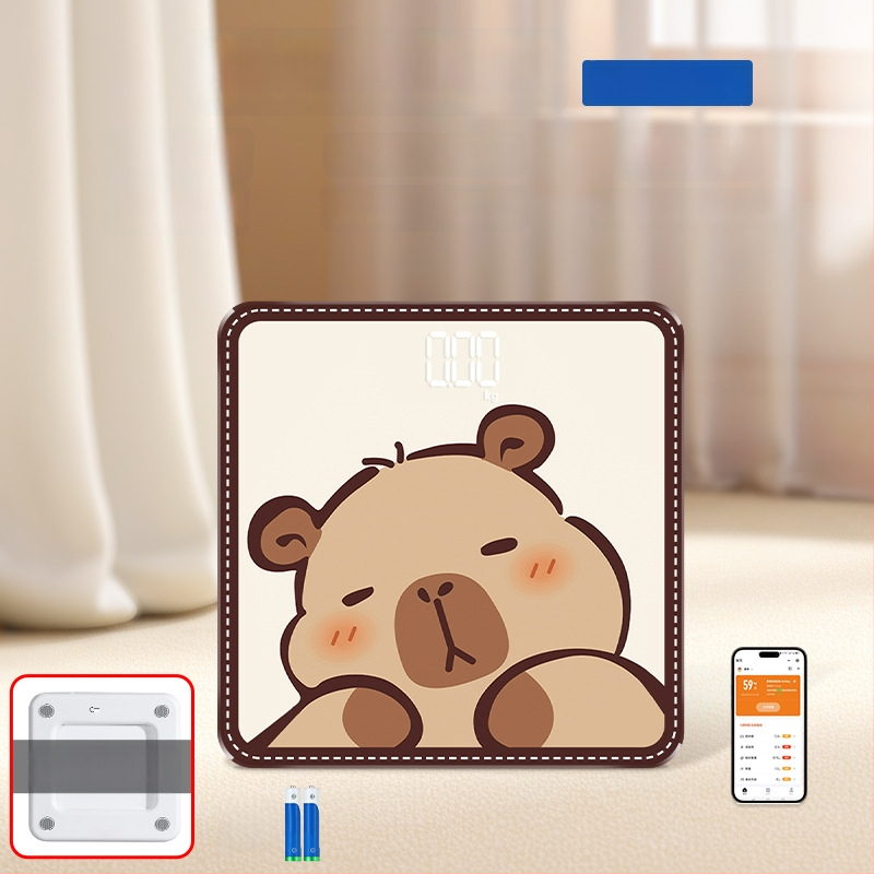 Hongqi HQ-x3006 Везна за телесни мазнини с Bluetooth, HD LCD дисплей, Android съвместимост, USB зареждане/AA батерия, измерване на телесни мазнини и вода