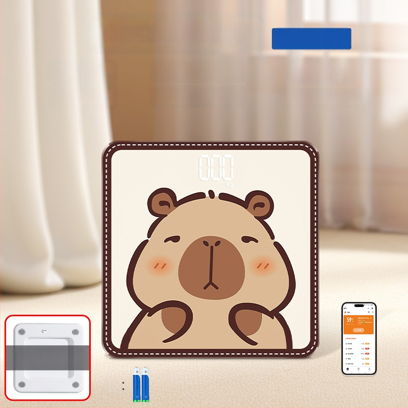 Hongqi HQ-x3006 Везна за телесни мазнини с Bluetooth, HD LCD дисплей, Android съвместимост, USB зареждане/AA батерия, измерване на телесни мазнини и вода
