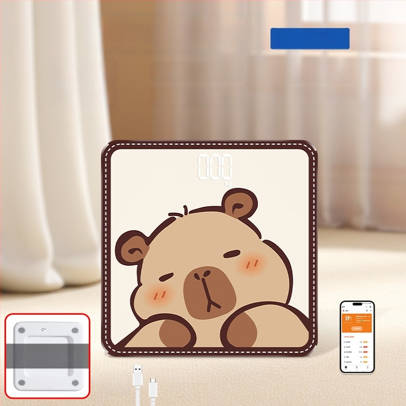 Hongqi HQ-x3006 Везна за телесни мазнини с Bluetooth, HD LCD дисплей, Android съвместимост, USB зареждане/AA батерия, измерване на телесни мазнини и вода