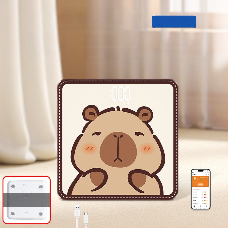 Hongqi HQ-x3006 Везна за телесни мазнини с Bluetooth, HD LCD дисплей, Android съвместимост, USB зареждане/AA батерия, измерване на телесни мазнини и вода