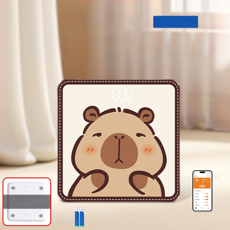 Hongqi HQ-x3006 Везна за телесни мазнини с Bluetooth, HD LCD дисплей, Android съвместимост, USB зареждане/AA батерия, измерване на телесни мазнини и вода