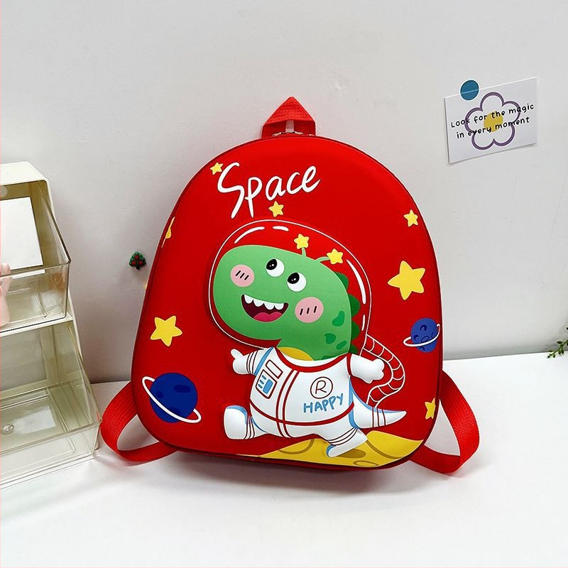 Lasteaia seljakott karikatüürilise dino kujutisega, unisex, EVA materjal, hingav, kõverad õlarihmad