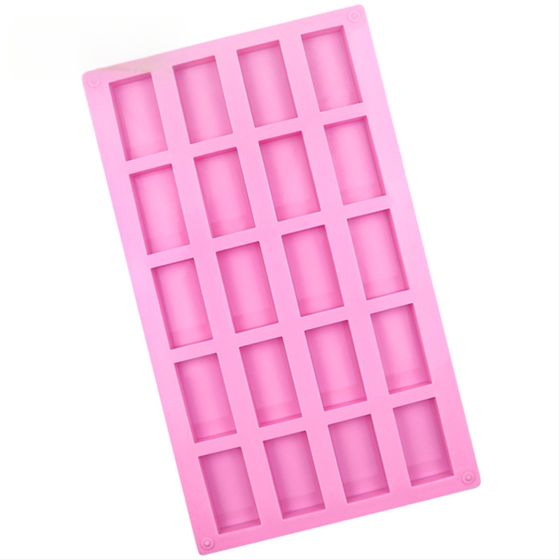 Силиконова форма за шоколад, правоъгълна, 20 вдлъбвания, за печене DIY, хранителен клас