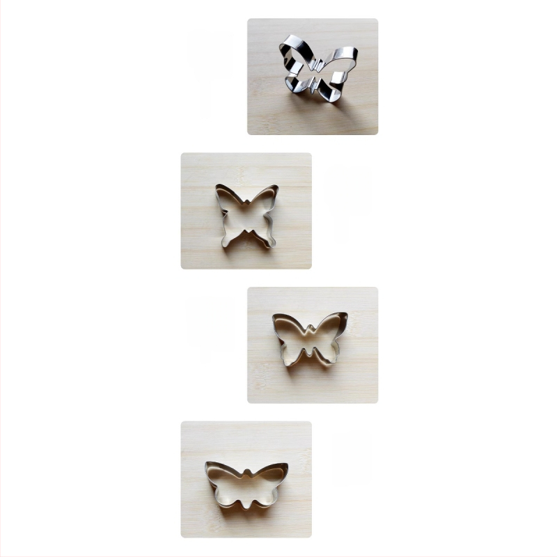 Пеперудени форми за сладки от неръждаема стомана, 5-частен набор (за сладки и плодове)