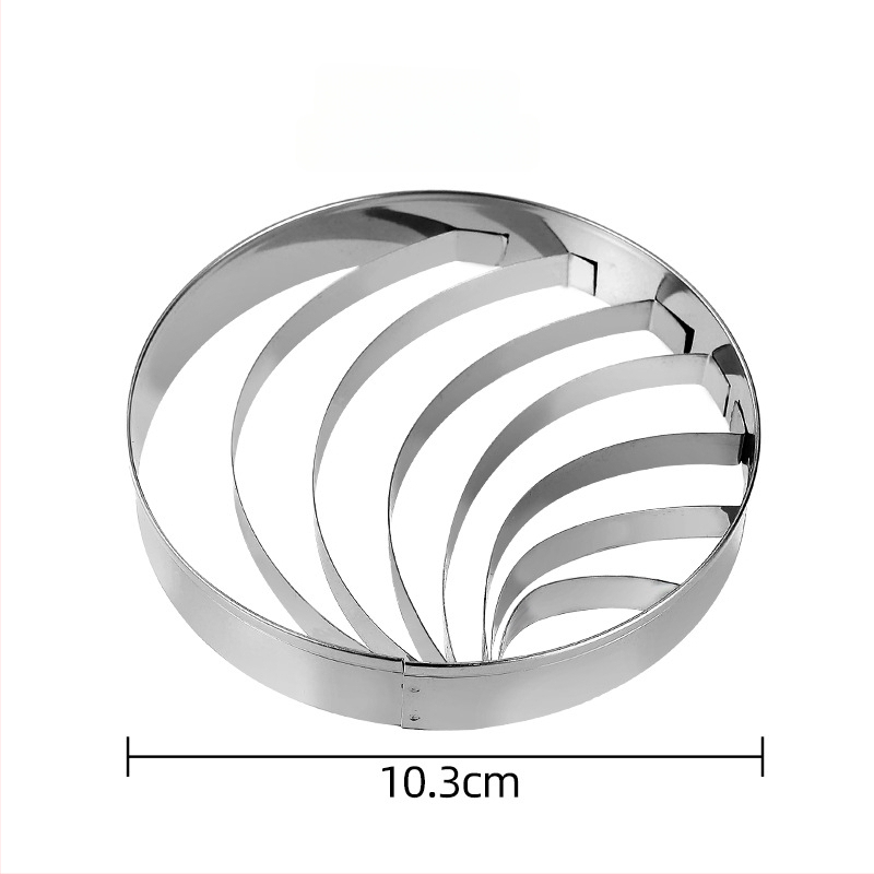 Стоманена форма за бисквити, кръгла, с антизалепващо покритие и прес за мус