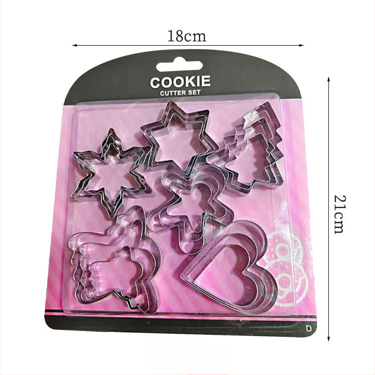 36-частен комплект форми за сладки с букви и цифри, от неръждаема стомана, блистер опаковка, за печене