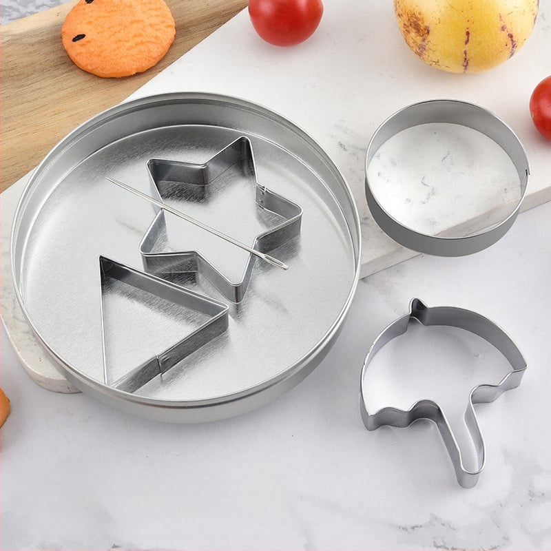 Формочка за сладки от неръждаема стомана със сърцевидна цветна кръгла шарка - за печива