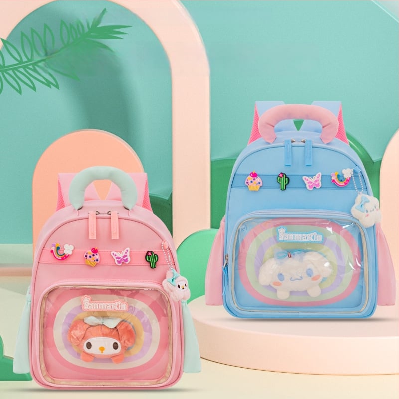 Laste koolieelikutele seljakott looma musteriga, nailonist, veekindel, kõverad õlarihmad, sobib kooli kasutamiseks