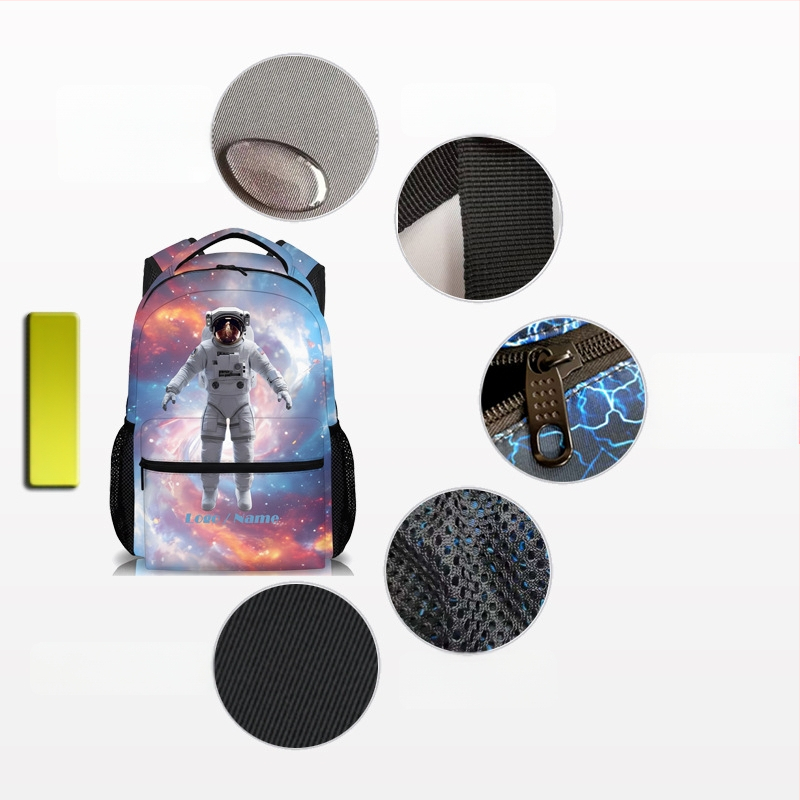 Rucsac unisex, cu temă spațială, din nylon, pentru elevi din învățământul primar, respirabil, impermeabil și cu protecție a coloanei vertebrale