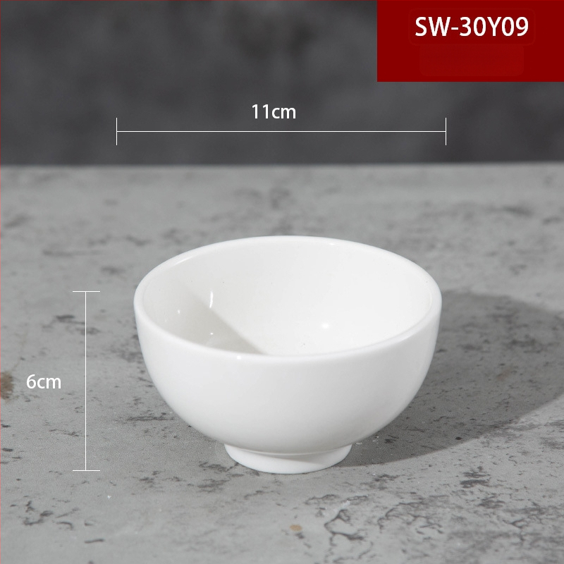 Bijela porcelanska zdjela za rižu za hotele i restorane, zdjela za kašu i juhu, okrugla, promjer 11–12 cm, glazirana
