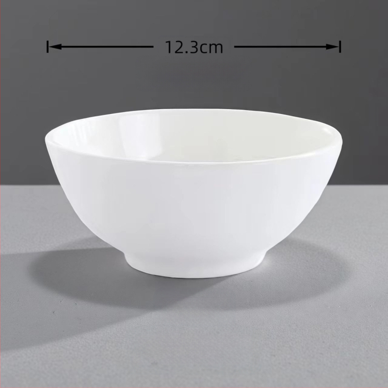 Bijela porcelanska zdjela za rižu za hotele i restorane, zdjela za kašu i juhu, okrugla, promjer 11–12 cm, glazirana