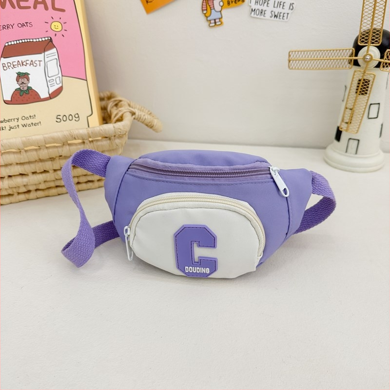 Geantă pentru copii, în stil coreean, crossbody, cu model litere, exterior din nylon și căptușeală poliester