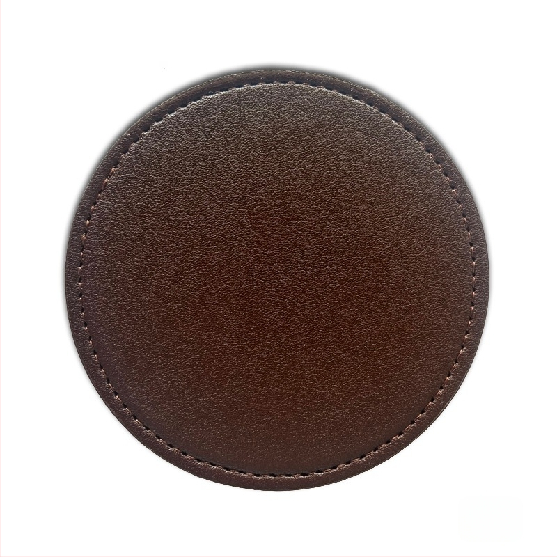 Kožna kružna podložica za čaše 10 cm, PU koža, izolirana podloga za stol, skandinavski stil, bar mat, prilagodljivo