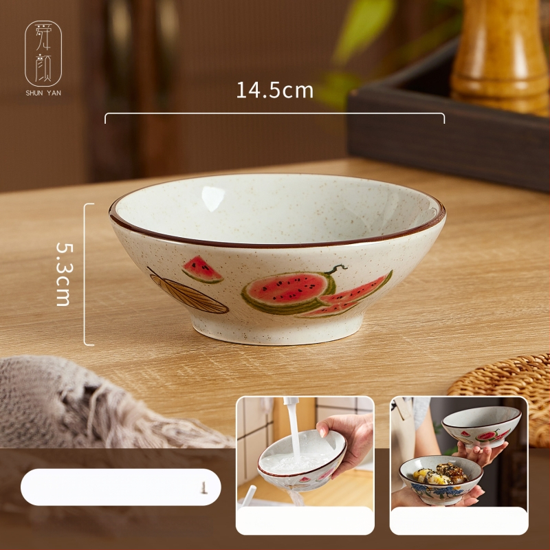 Porcelanske zdjele s podglazurnom bojom – retro kineskog stila, set zdjela za rižu, tjesteninu, juhu i desert za kućnu upotrebu