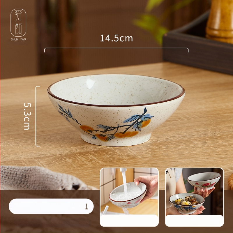 Porcelanske zdjele s podglazurnom bojom – retro kineskog stila, set zdjela za rižu, tjesteninu, juhu i desert za kućnu upotrebu