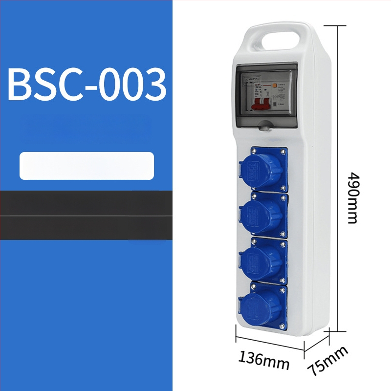 Триетажна мобилна разпределителна кутия за контакти за строителна площадка, IP65 водоустойчива, преносима за открито, 6 гнезда, 32A
