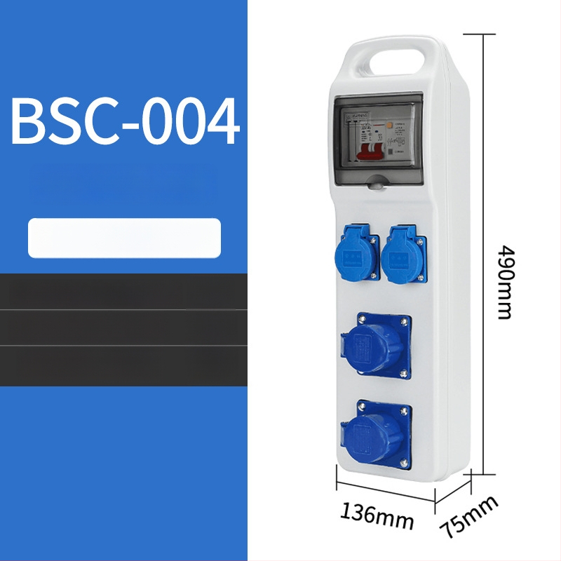 Триетажна мобилна разпределителна кутия за контакти за строителна площадка, IP65 водоустойчива, преносима за открито, 6 гнезда, 32A